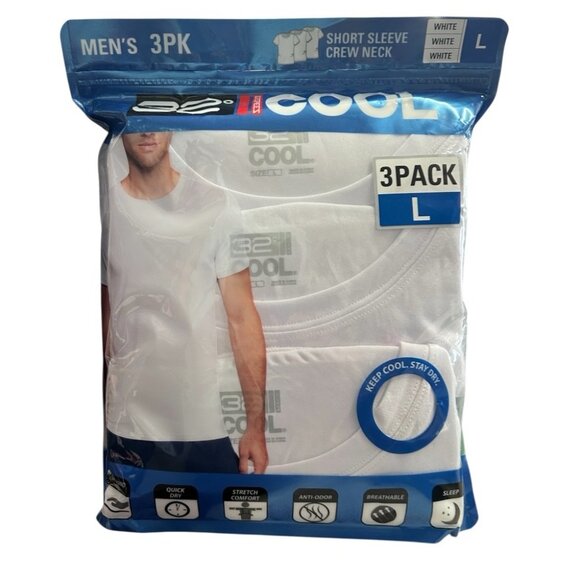 32 Degrees short sleeve crew neck 3 pack t-shirts SIZE LARGE BRAND NEW! - Picture 1 of 2